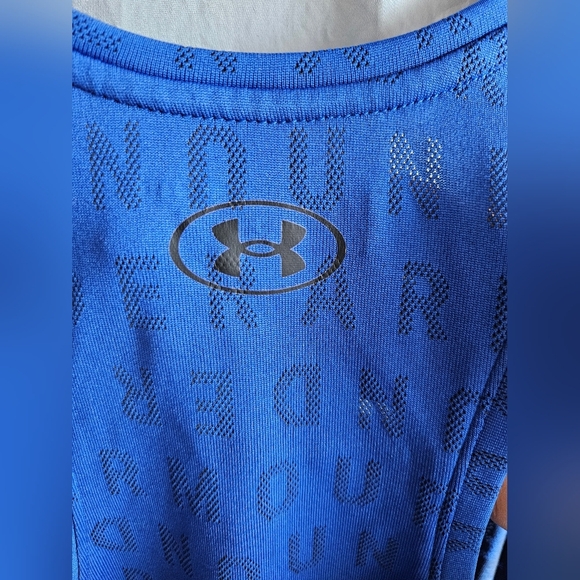 G83. Under Armour UA Velocity Wordmark Jacquard Tank In Blue - Size XL - Picture 4 of 5